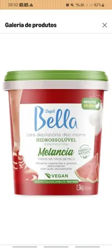 Cera 1,3kg melancia + lenço 50 metros depil bella