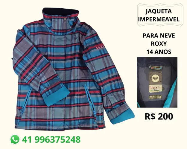 Jaqueta impermeável de neve 14 anos