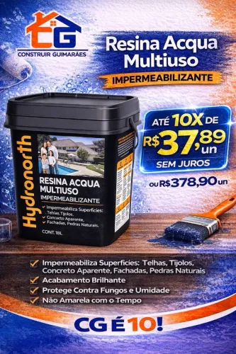 Resina Impermeabilizante Hydronorth Brilhante Incolor 18L - R$378,90 até 10x SEM JUROS.