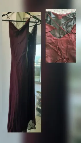 Vestido longo de festa, vinho tam 36