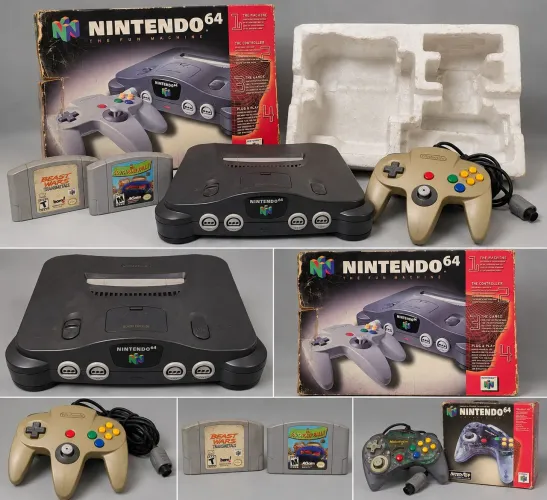 Nintendo 64 Original com Caixa, 2 Controles e Manuais