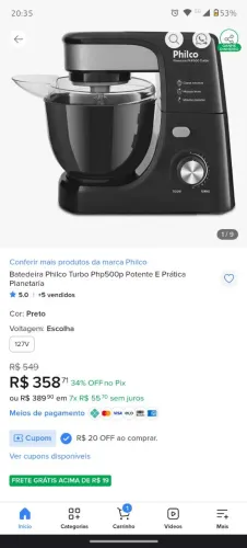 Batedeira planetária Philco