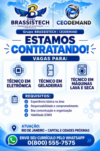 O GRUPO BRASSISTECH | CEODEMAND ESTÁ CONTRATANDO!