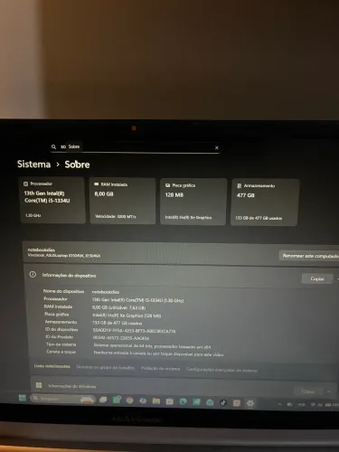 ASUS Vivobook i5 13ª Geração | 8GB RAM | SSD 512GB (Seminovo)