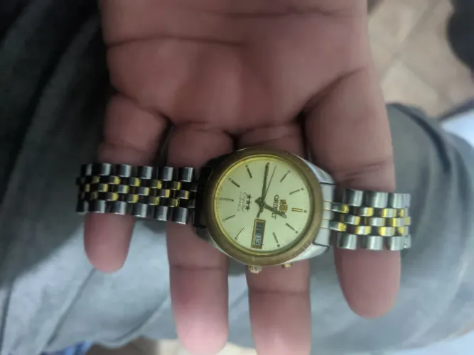 Relógio Orient 3 estrelas automático dourado anos 70