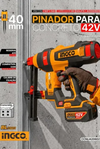 Pinador Para Concreto 42v (19 A 40mm) Ccnli420602-9 - Ingco