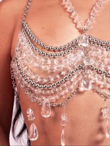 Top cropped miçangas pedraria 