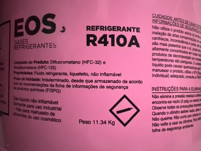 Gás R 410A Refrigerante