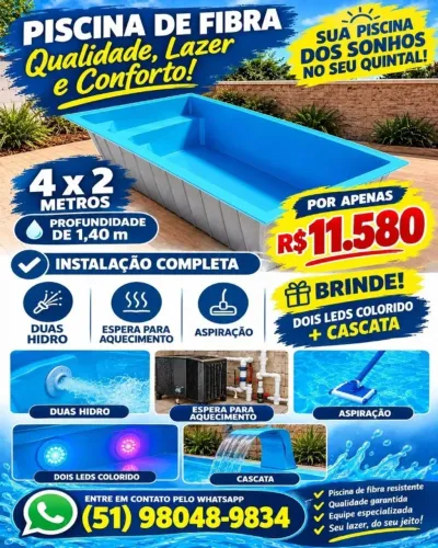 PISCINA 4X2 COMPLETA, INSTALADA