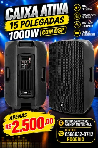 CAIXA ATIVA COM DSP 1000W 15 POLEGADAS