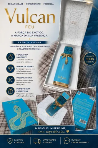 Perfume Vulcan Feu French Avenue Unissex Eau de Parfum 100ml - Original 