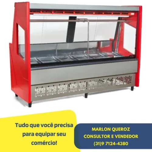 Balcão de Carnes 2M Vermelho Polar 220V