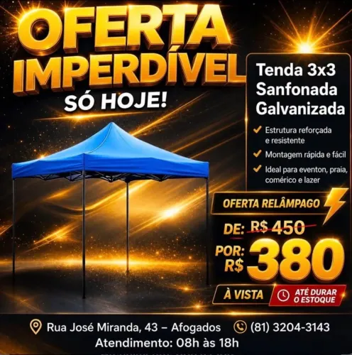 Tenda 3x3 sanfonada linha Premium