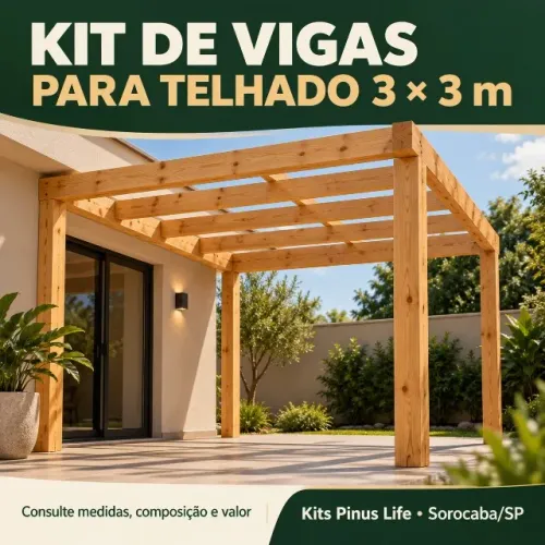 Kit de vigas para telhado 3 × 3 m