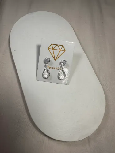 Brinco de gota prata 925
