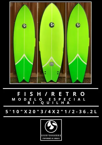 PRANCHA RETRO/FISH 5'10 NOVA. BI QUILHA