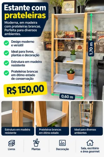 Estante com prateleiras