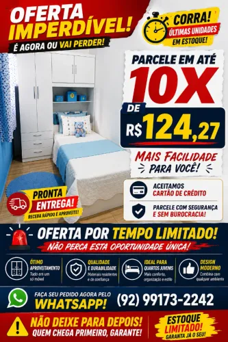 Guarda roupa com cama de solteiro 