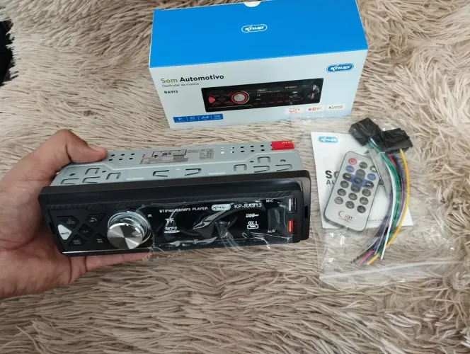 Som Automotivo Bluetooth, Pendrive, RCA  Knup RA913 com controle.<br>