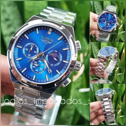 RELÓGIO MASCULINO LIGE - Pulseira em AÇO INOXIDÁVEL - GARANTIA - ENTREGA Facilitada
