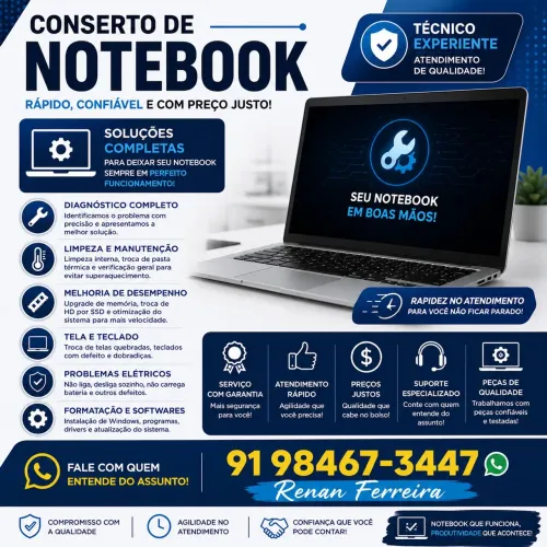 Serviços de Manutenção em Notebook 