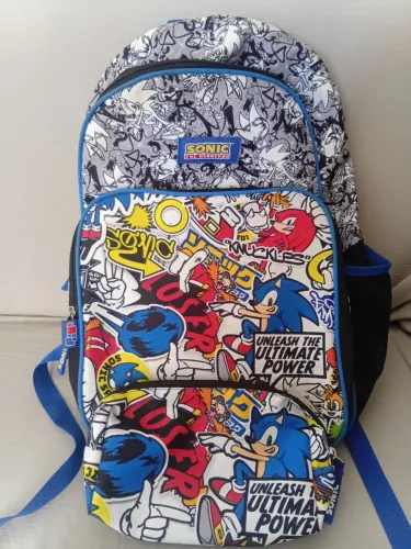 Mochila Sonic modelo escolar/universitária