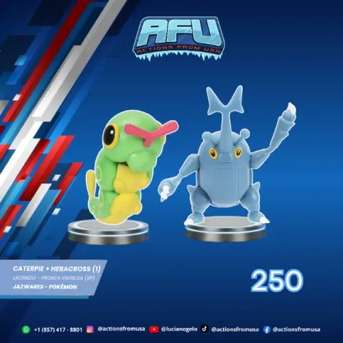 Jazwares Pokémons Heracross + Caterpie