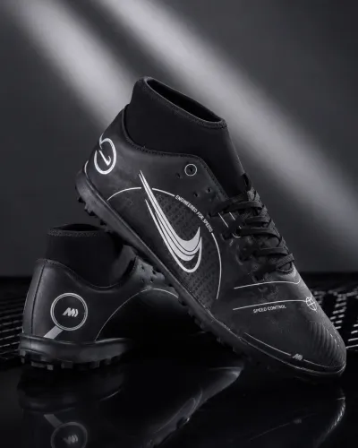 Chuteira Society Nike Mercurial Superfly 8 Club TF Preta/Cinza