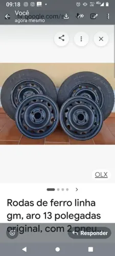 Aro 13 com rodas de ferro 