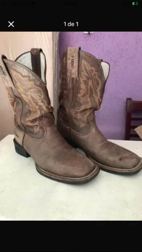Bota Cowboy Masculina Durango 100% Couro Legítimo Bovino Texana