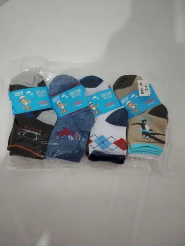 Kit 12 Pares Meias Infantil Masculino Idade:2-4 anos