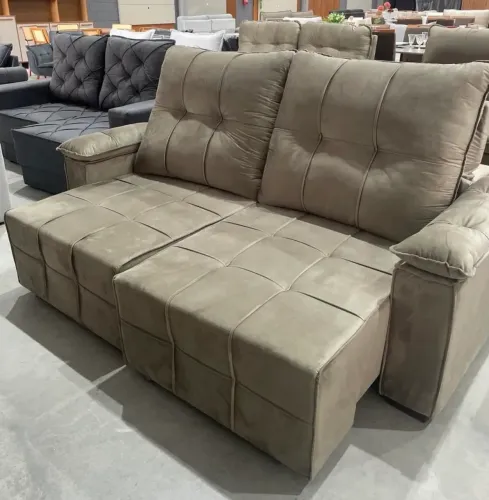 Sofá com Porta Copos Retrátil Veludo  SUPER OFERTA !!