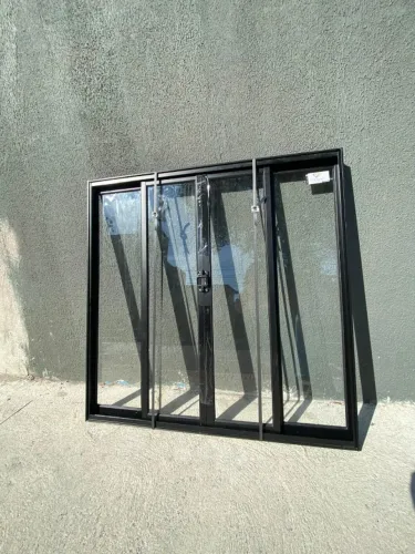 JANELA DE ALÚMINIO PRETO 4F 1.00X1.00 - SUPER OFERTA HOJE
