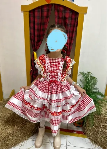 Vestido junino 5/6 anos