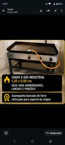 Kit Lanchonete/Hamburgueria (Chapa a gás + Coifa + Fritadeira elétrica) 