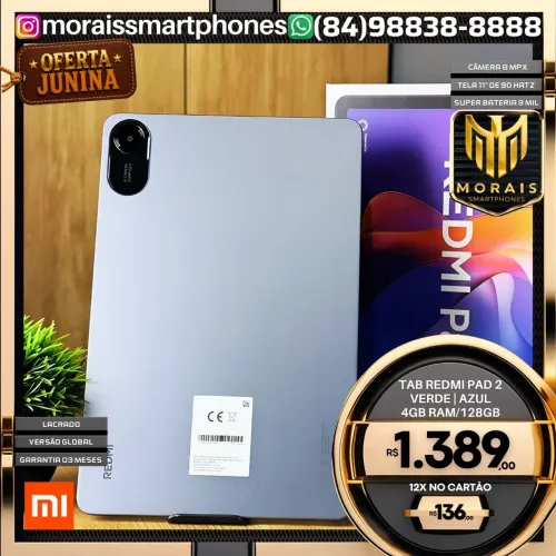 Tablet Xiaomi Redmi Pad 2 - Cinza - 128GB | 4GB RAM - LACRADO NOVO |