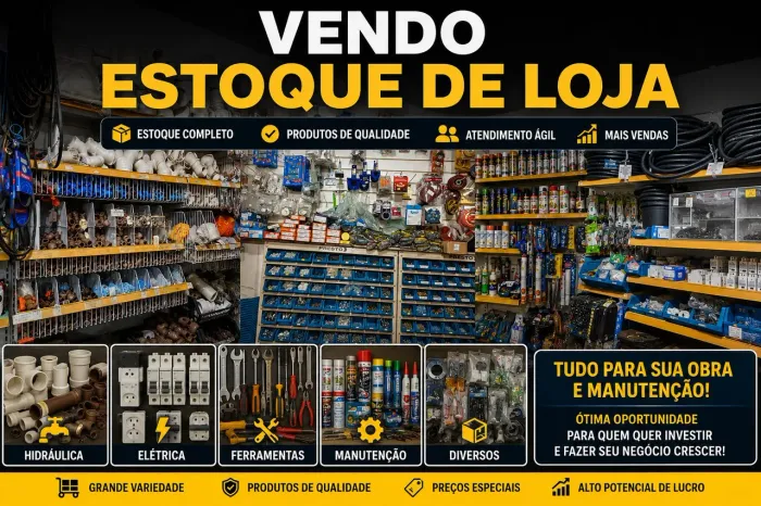 Vendo estoque loja ferragens e gôndolas