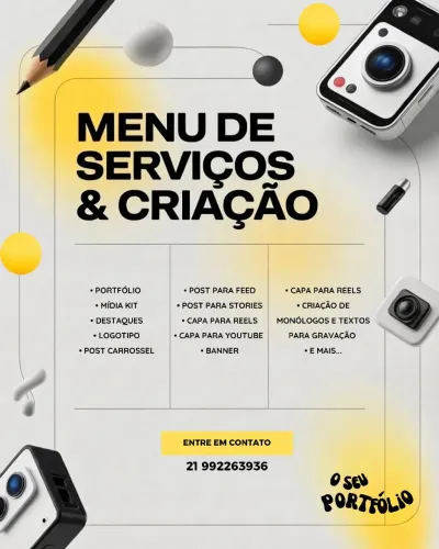 Portfólio, Mídia Kit e outros serviços de design 