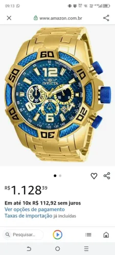 Relógio Invicta original dourado