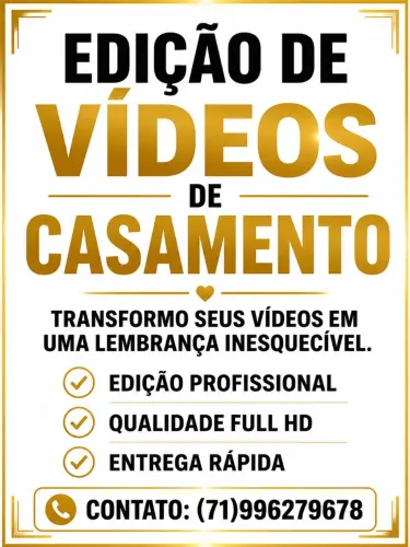 Faço edição de vídeos de casamento e vídeos normais Também
