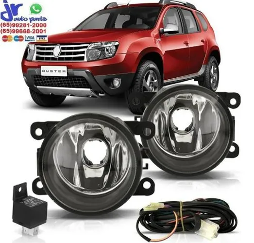 Kit Farol de Milha Duster 11 12 13 14 15 16 Auxiliar Neblina