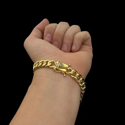 Pulseira banhado a ouro 18k fecho nossa senhora 