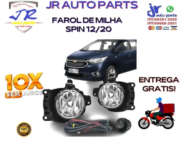 Kit Farol de Milha Neblina Spin 2012 A 2020 e Botão Universal