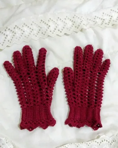 Luvas de crochê 