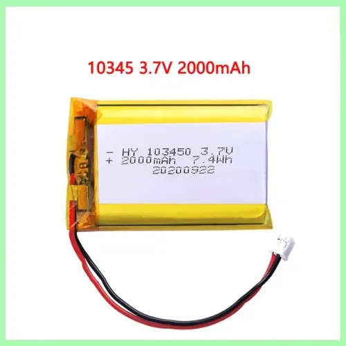 Bateria 103450 3.7V 2000mAh Polymer Lithium Rechargeable Battery 