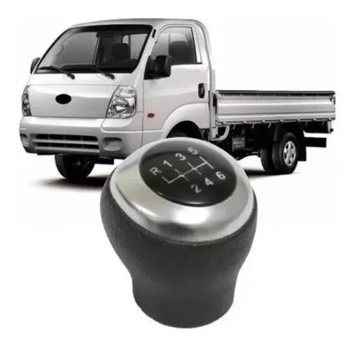 Bola Câmbio Hyundai HR 6M / Kia Bongo 6M 12 à 20 - Preta c/ Aro Cromado - N900505