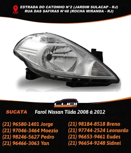 Farol Nissan Tiida 2008 à 2012
