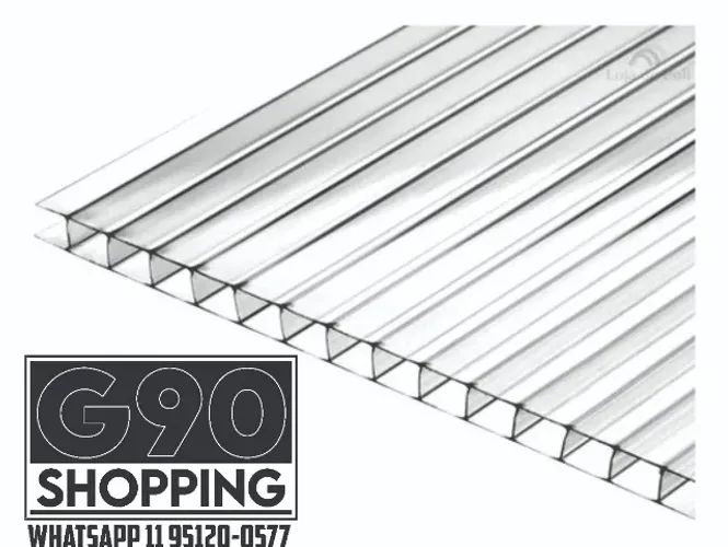 Policarbonato Alveolar 4mm 105 x 600 cm Cristal transparente