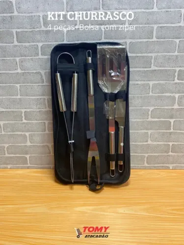 Promoção Kit Churrasco de Inox Profissional 9 Peças Com Estojo Bmax - B-max