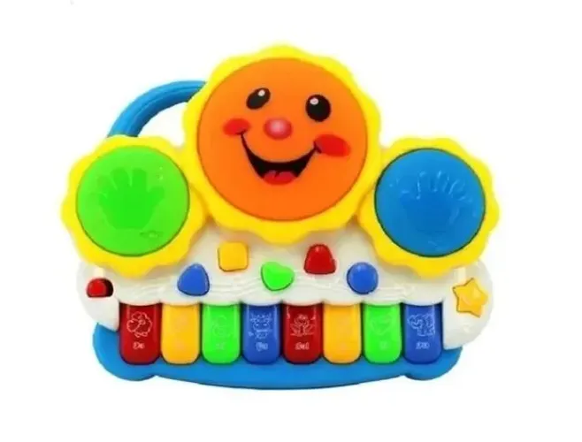 Brinquedo Piano Tambor Eletrônico Com Teclado Musical